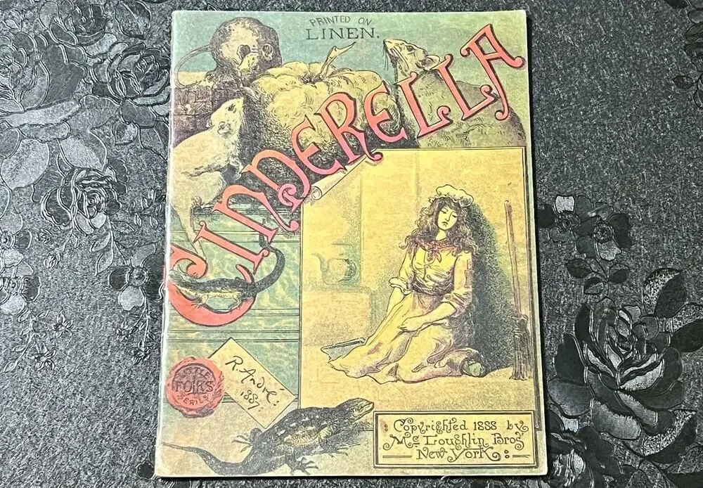 Antique Little Folks Series Cinderella 1988 R Andre 1887 Printed On Linen